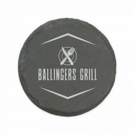 Custom Twine Living Circle Slate Coaster  Custom Twine Living Circle Slate Coaster