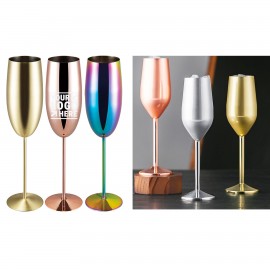 8 Ounce Champagne Flutes Copper Plated Wine Goblets Custom Printed