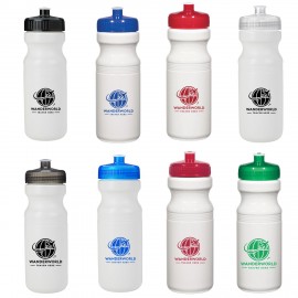 Promotional 24 Oz. White Bottle with Push Pull Lid