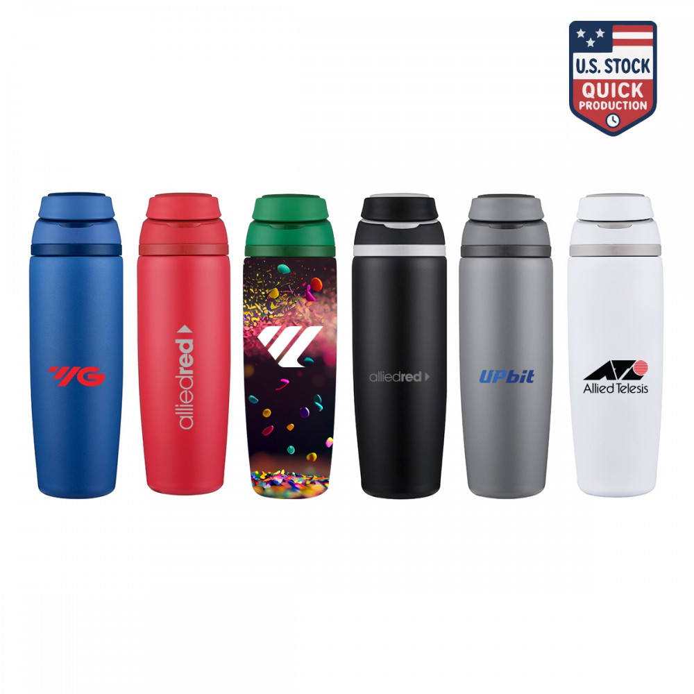 ArticFire 28oz Vacuum Insulated Bottle with Carry Handle & PFAS-Free Coating Logo Branded