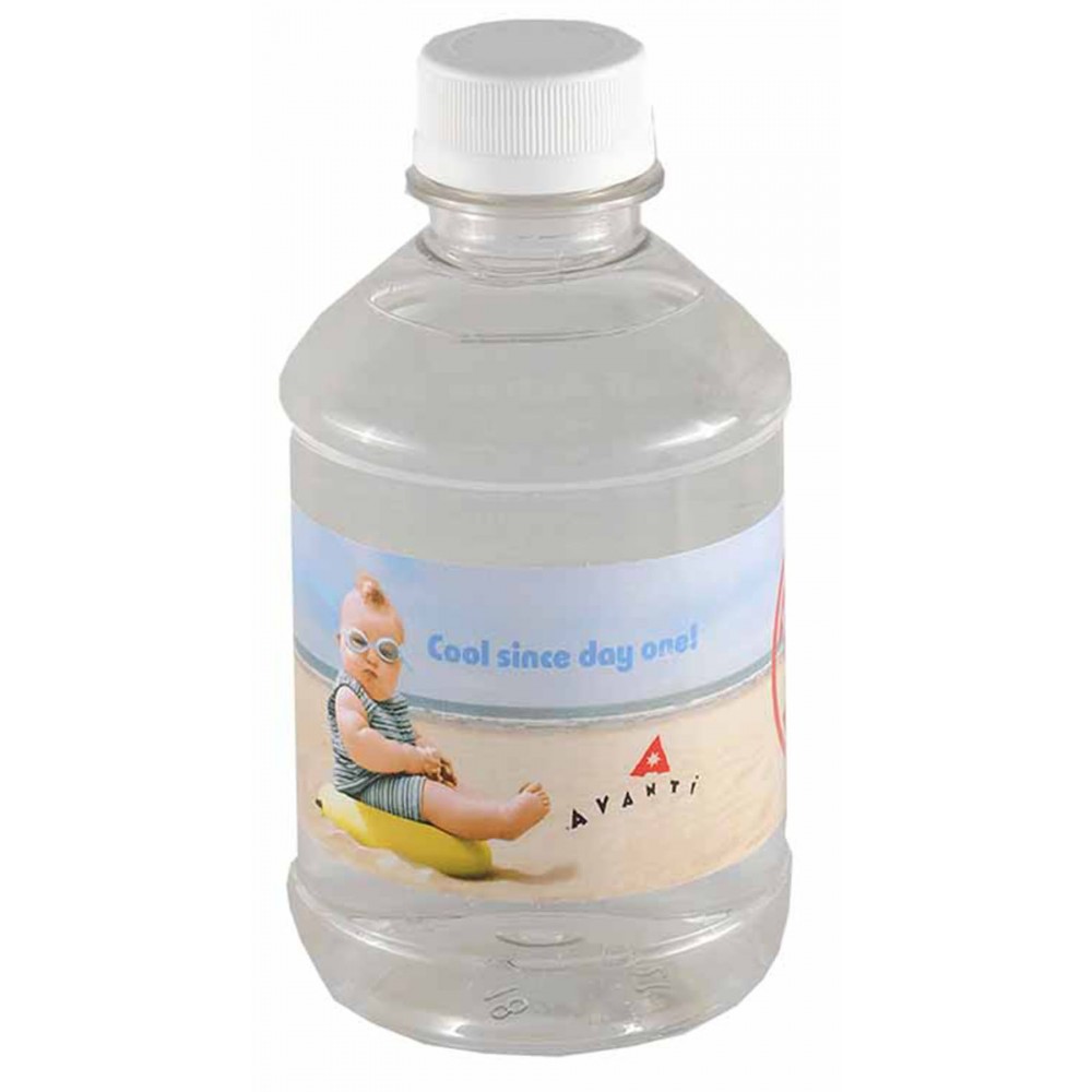 8 Oz. Custom Labeled Bottled Spring Water w/Flat Cap Custom Printed