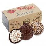 Custom Printed Hot Chocolate Bomb Gift Box - Deluxe Flavor - 2 Pack - Milk & Dark Delight, Dark Chocolate Crystal