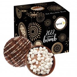 New Years Hot Chocolate Bomb Gift Box - Grand Flavor - Cookies & Cream with Logo  New Years Hot Chocolate Bomb Gift Box - Grand Flavor - Cookies & Cream with Logo