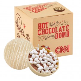 Hot Chocolate Bomb Gift Box - Deluxe Flavor - White Chocolate Crystal Logo Branded