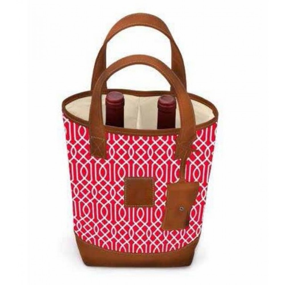 Custom Printed Westport 2 Bottle Wine Tote-HD Weave/Milan Trim