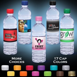 16.9 oz. Custom Label Water w/ Flat Cap - Clear Bottle with Logo