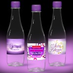 Custom Imprinted 12 oz. Full Color Label, Clear Glastic Bottle w/Purple Cap
