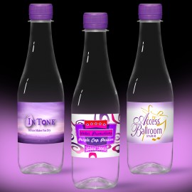 Custom Imprinted 12 oz. Full Color Label, Clear Glastic Bottle w/Purple Cap  Custom Imprinted 12 oz. Full Color Label, Clear Glastic Bottle w/Purple Cap