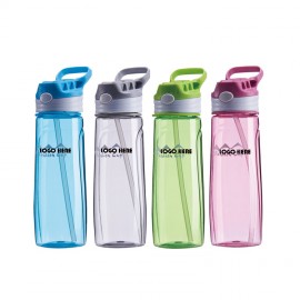 Custom Printed 24OZ Single Wall tritan AUTO SPOUT Straw Plastic bottle