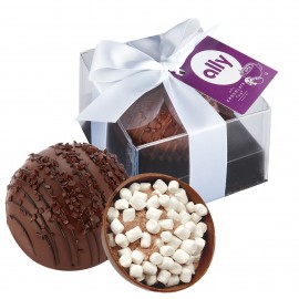 Hot Chocolate Bomb Gift Box w/ Hang Tag -Deluxe Flavor - Milk & Dark Delight Logo Branded