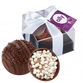 Hot Chocolate Bomb Gift Box w/ Hang Tag -Deluxe Flavor - Milk & Dark Delight with Logo