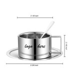 Metal Coffee Cup & Saucer Set Logo Branded
