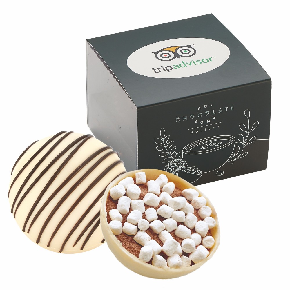 Promotional Hot Chocolate Bomb Gift Box w/ Sleeve - Original Flavor - Classic White Chocolate Promotional Hot Chocolate Bomb Gift Box w/ Sleeve - Original Flavor - Classic White Chocolate