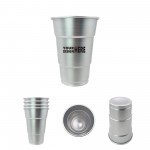 Logo Branded Recyclable 12oz Aluminum Pint Cup MOQ 50