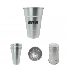 Logo Branded Recyclable 12oz Aluminum Pint Cup MOQ 50  Logo Branded Recyclable 12oz Aluminum Pint Cup MOQ 50