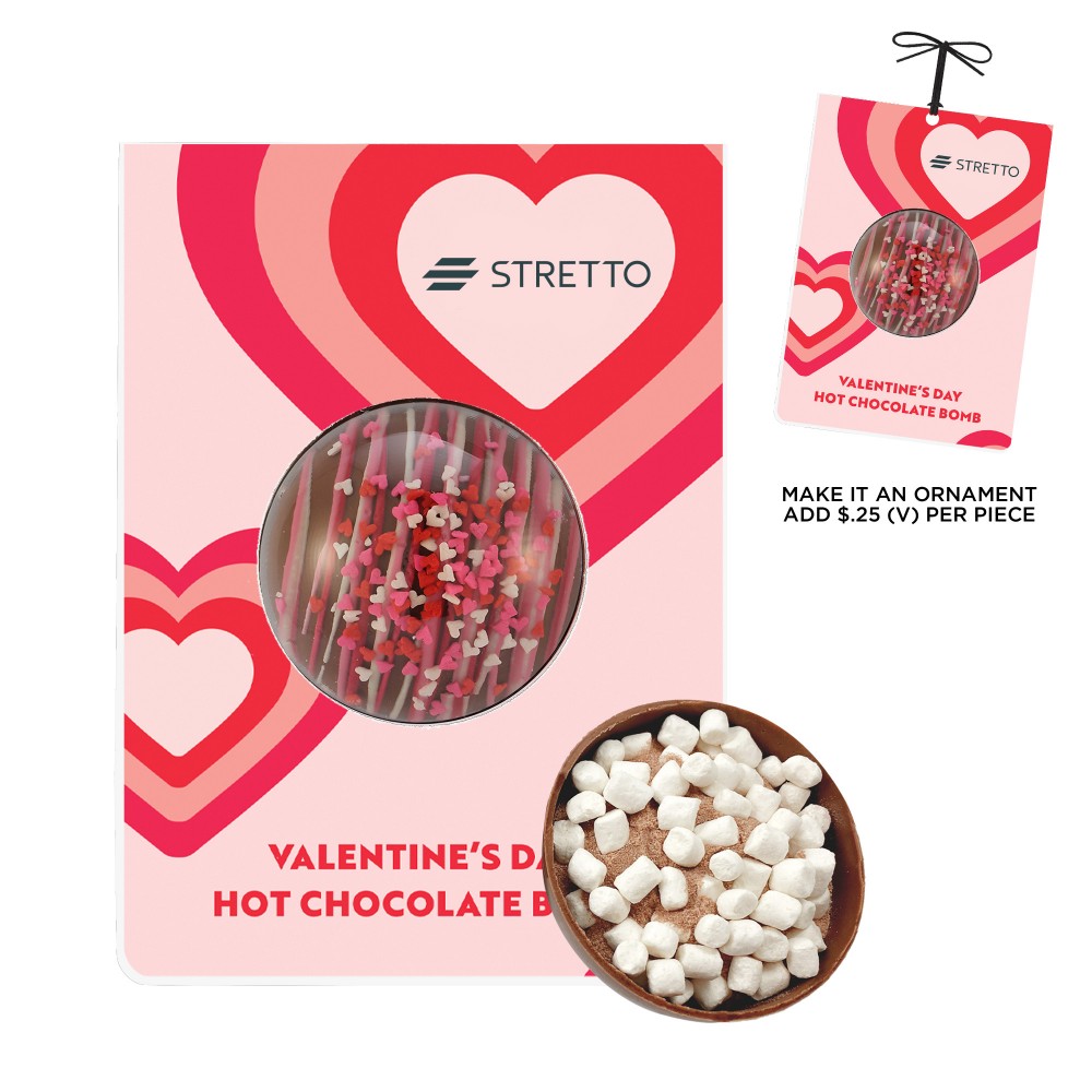 Custom Printed Valentine's Day Hot Chocolate Bomb Billboard Card - Milk Chocolate
