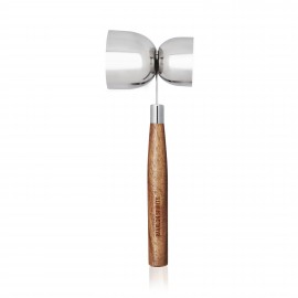 Promotional True Double Jigger with Acacia Handle  Promotional True Double Jigger with Acacia Handle