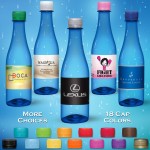 Custom Imprinted 12 oz. Spring Water Full Color Label, Blue Glastic Bottle w/Flat Cap