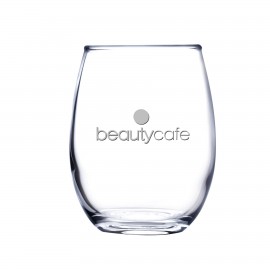 Logo Branded 9 Oz. Stemless White Wine Glass (Deep Etch)