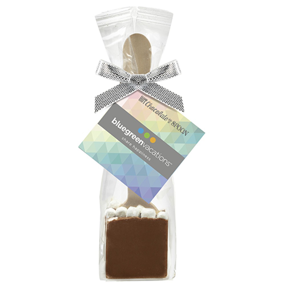 Promotional Hot Chocolate on a Spoon in Favor Bag - Milk Chocolate w/ Marshmallows