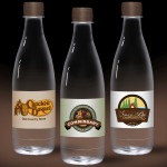Promotional 16.9 oz. Spring Water, Clear Glastic Bottle w/ Chocolate Brown Cap