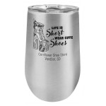 Polar Camel 16 Oz. Stainless Steel Vacuum Insulated Stemless Wine Tumbler W/Lid Logo Branded