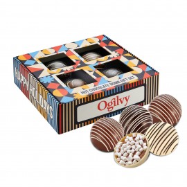 Customized 4 Way Hot Chocolate Bomb Gift Set - 2 Classic Milk, 1 Classic Dark, 1 Classic White
