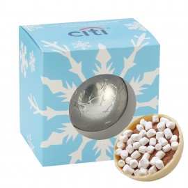Hot Chocolate Bomb in Window Box - White Chocolate with Foil with Logo