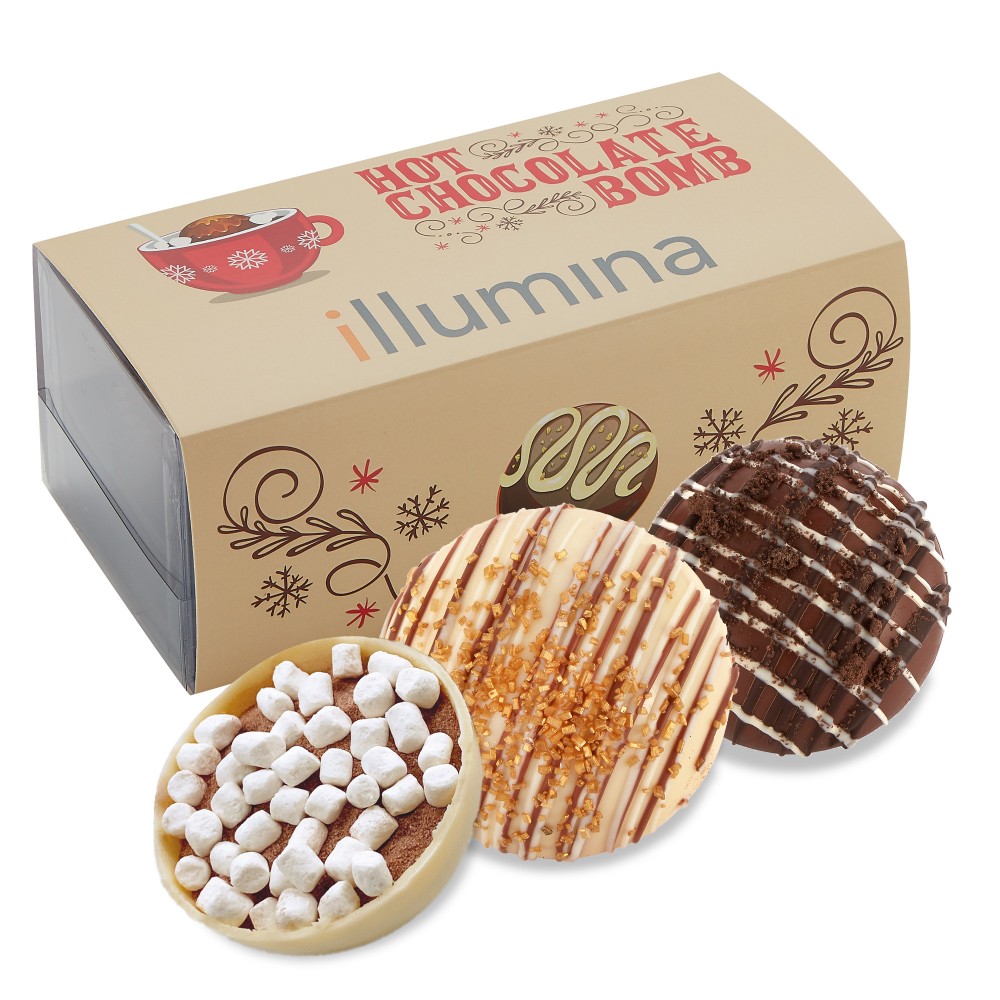 Hot Chocolate Bomb Gift Box - Grand Flavor - 2 Pack - Cookies & Cream, Dulce de Leche Logo Branded