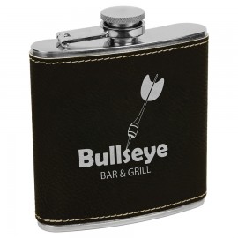 Custom Printed Leatherette Stainless Steel Flask