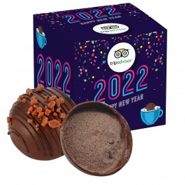 New Years Hot Chocolate Bomb Gift Box - Grand Flavor - Toffee Mocha with Logo  New Years Hot Chocolate Bomb Gift Box - Grand Flavor - Toffee Mocha with Logo