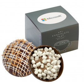 Logo Branded Hot Chocolate Bomb Gift Box w/ Sleeve - Deluxe Flavor - Dark Chocolate Crystal