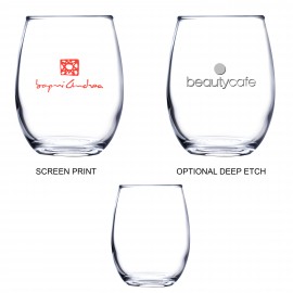 Custom Imprinted 9 Oz. Stemless White Wine Glass (Screen Printed)