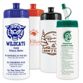 Logo Branded 16 Oz. White Sports Bottle  Logo Branded 16 Oz. White Sports Bottle