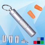 Ear Plugs in Metal Canister w/ Key Ring with Logo