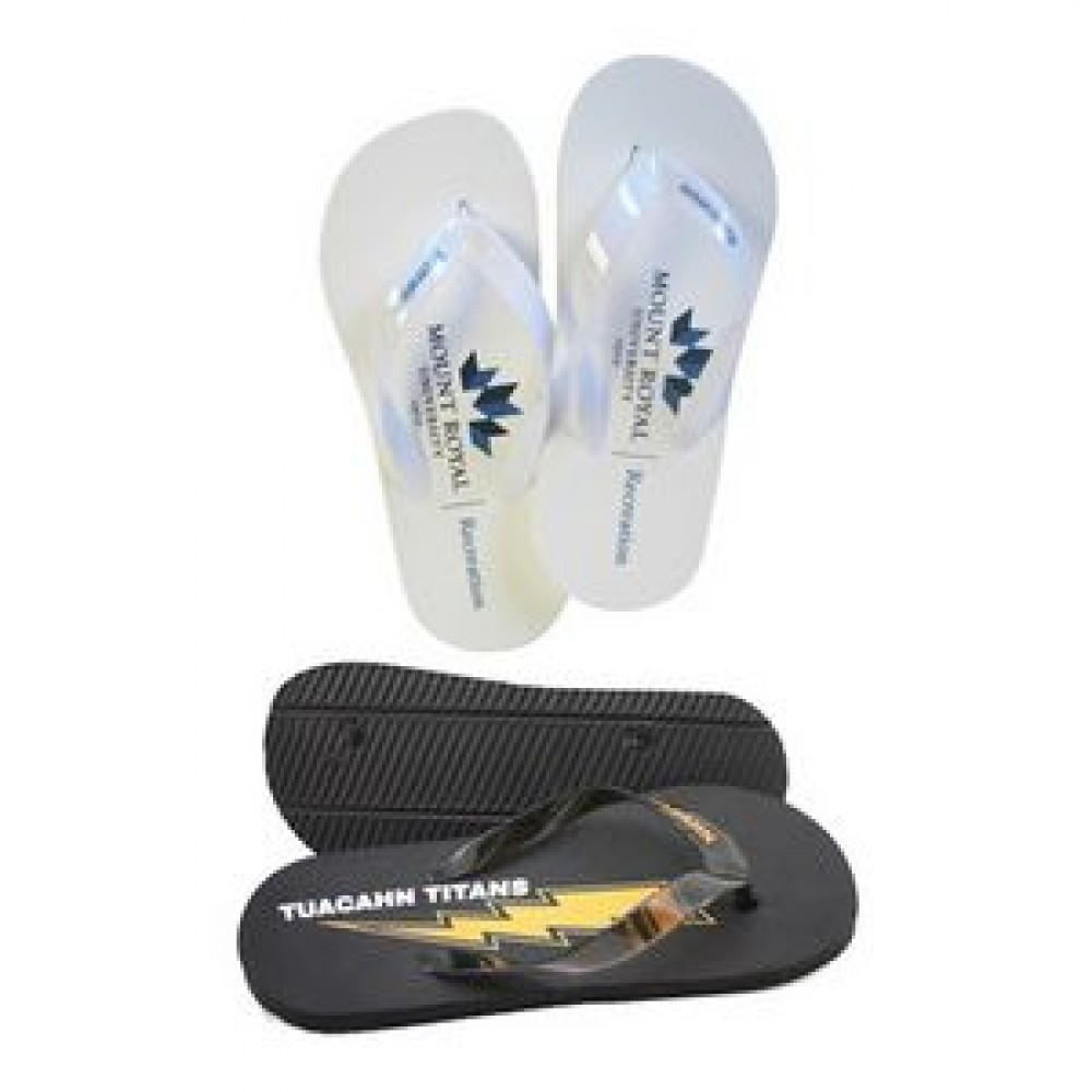 Logo Branded Flip Flops - Platform Print Logo Branded Flip Flops - Platform Print