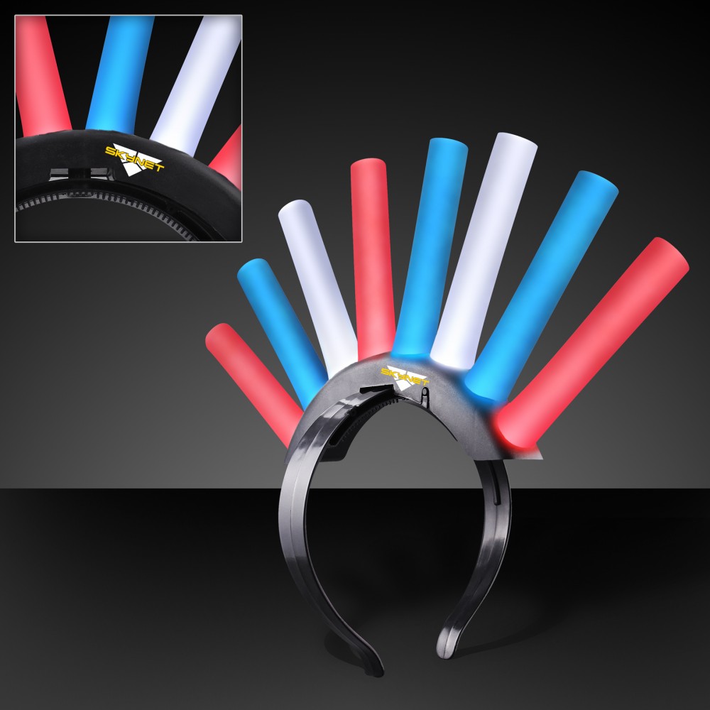Logo Branded Custom Light Up Foam Mohawks (Red/White/Blue LEDs) Logo Branded Custom Light Up Foam Mohawks (Red/White/Blue LEDs)