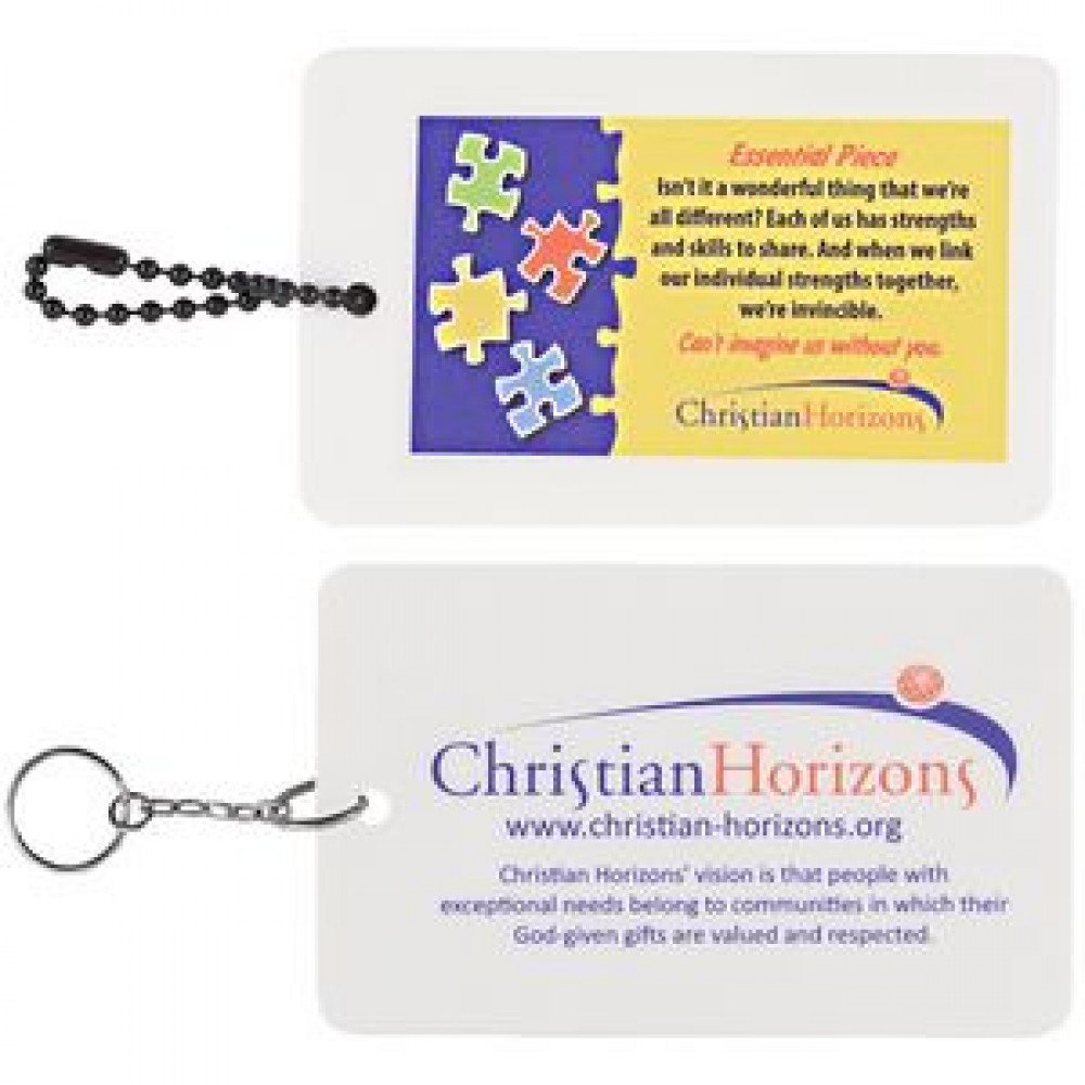 Logo Branded Foam Floating Key Tag - Rectangle Logo Branded Foam Floating Key Tag - Rectangle