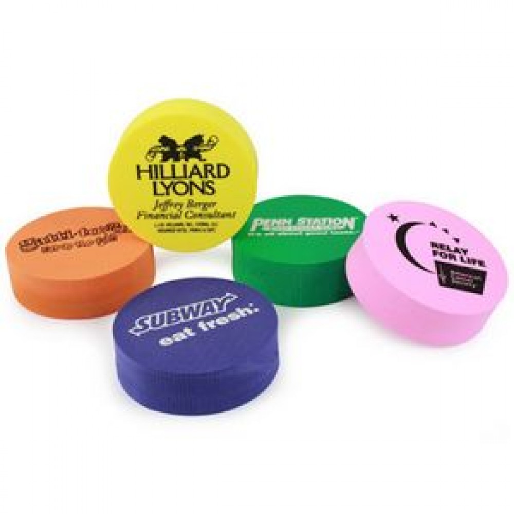 Logo Branded Foam Hockey Puck Logo Branded Foam Hockey Puck