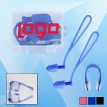 Earplugs in Case w/ Silicone String and Nose Clip with Logo