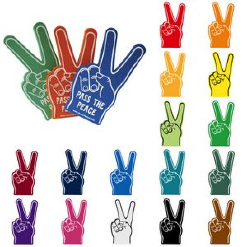 Personalized Foam Hand Peace/ Victory Sign