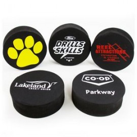 Logo Branded EVA Foam Black Hockey Puck  Logo Branded EVA Foam Black Hockey Puck