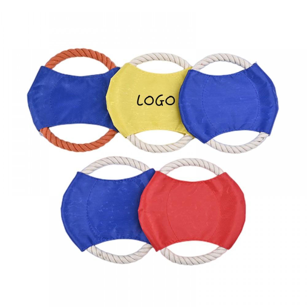 Logo Branded Cotton Rope Dog Training Frisbee Logo Branded Cotton Rope Dog Training Frisbee