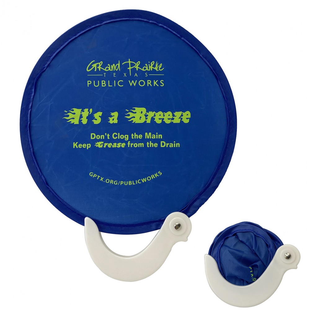 Custom Printed Round Folded Fan with Logo Custom Printed Round Folded Fan with Logo
