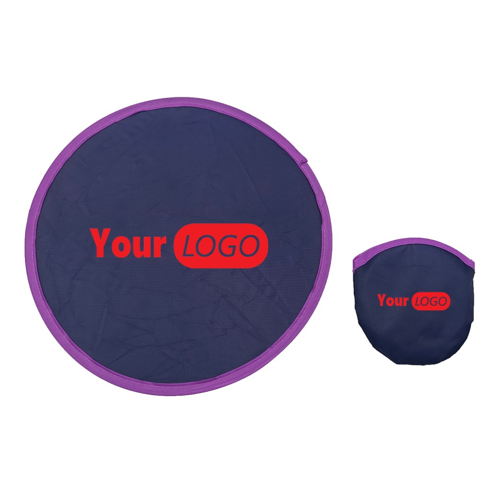 Personalized 9.8" Folding Pocket Beach Flying Disc with Pouch