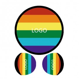 Folding Rainbow Flying Discs with Pouch with Logo