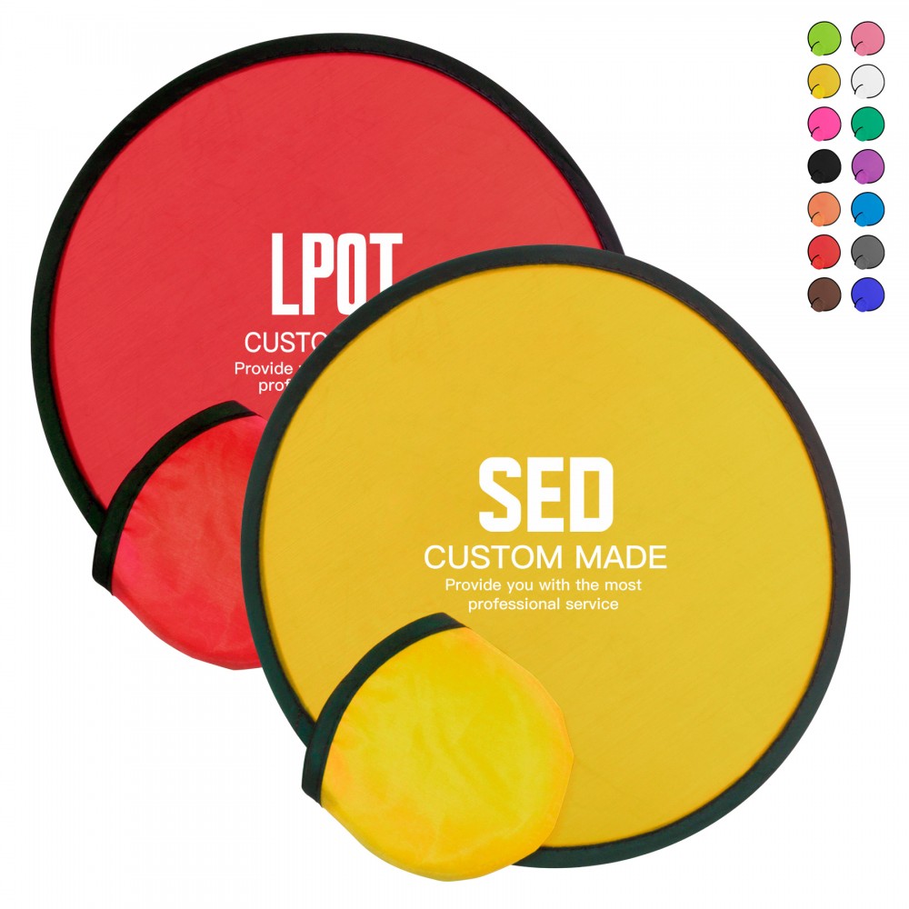 Folding Flyer Disc Fan With Pouch with Logo
