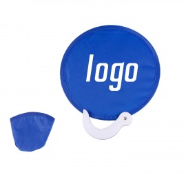 Pop Up Folding Nylon Disc Fan w/ Handle with Logo