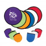 Custom Printed Folding Flyer Disc Hand Fan with Pouch