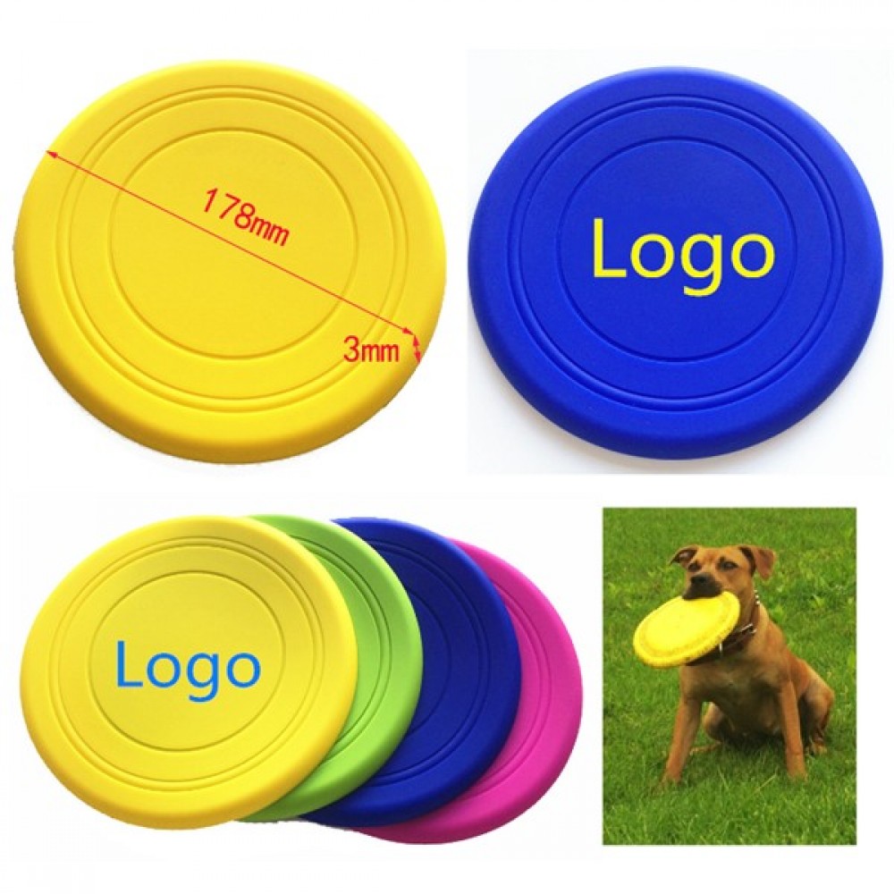 Silicone Pet Training Toys Flying Disc Safe Flyer with Logo
